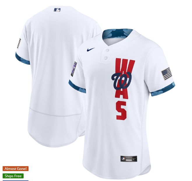 Cheap Men Washington Nationals Blank White 2021 All Star Elite Nike MLB Jersey